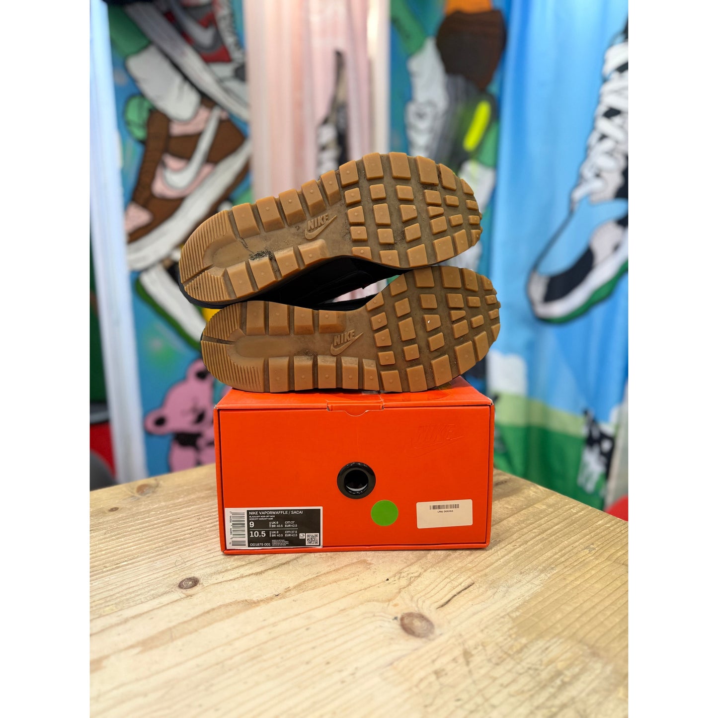 Nike Sacai Vapourwaffle Black Gum UK8