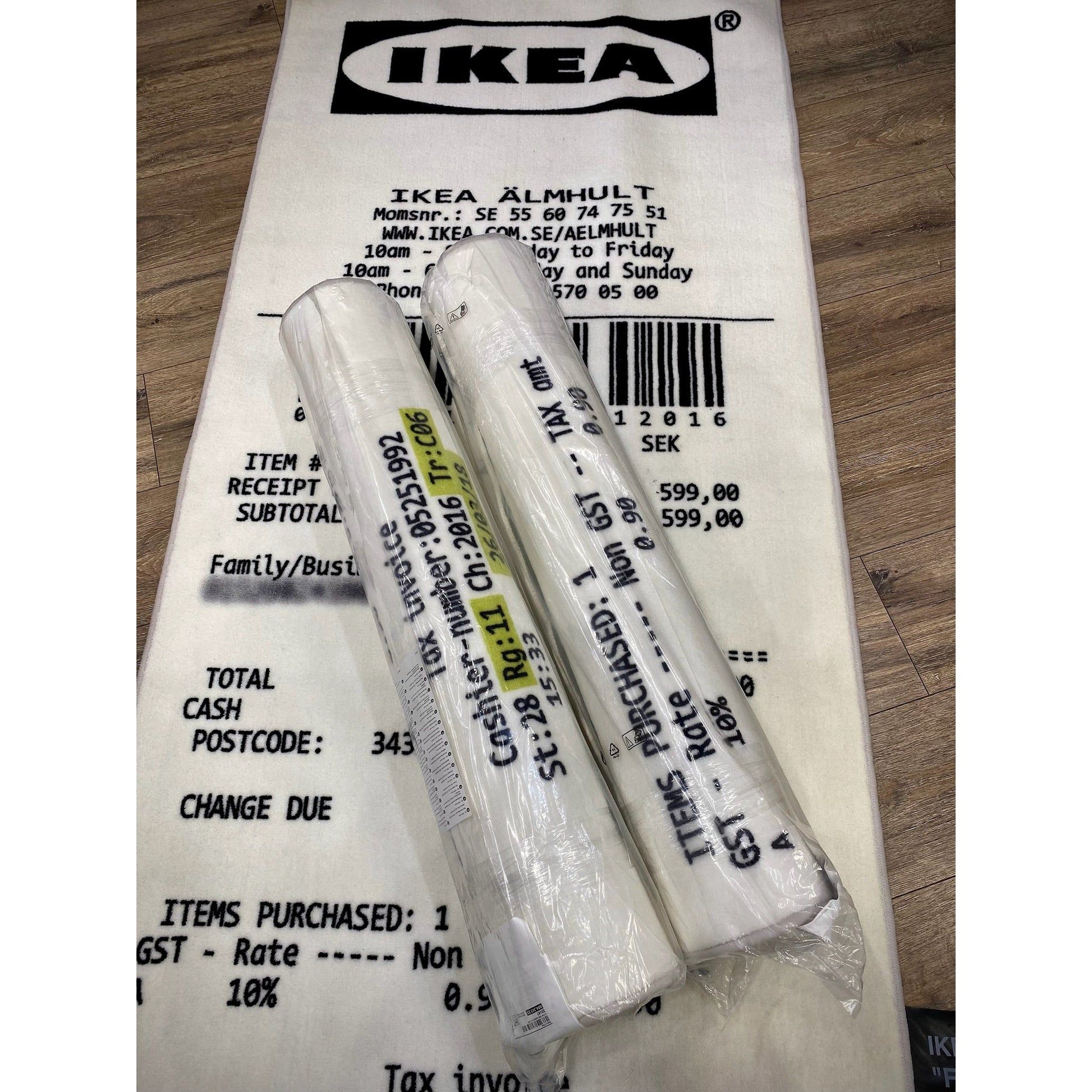 Virgil Abloh x IKEA MARKERAD "RECEIPT" Rug 201x89 CM White/Black by Off White in Clothing Accessories. Available at KershKicks for £400.00. A must-have for fans of Off White looking to elevate their style with this Accessories.