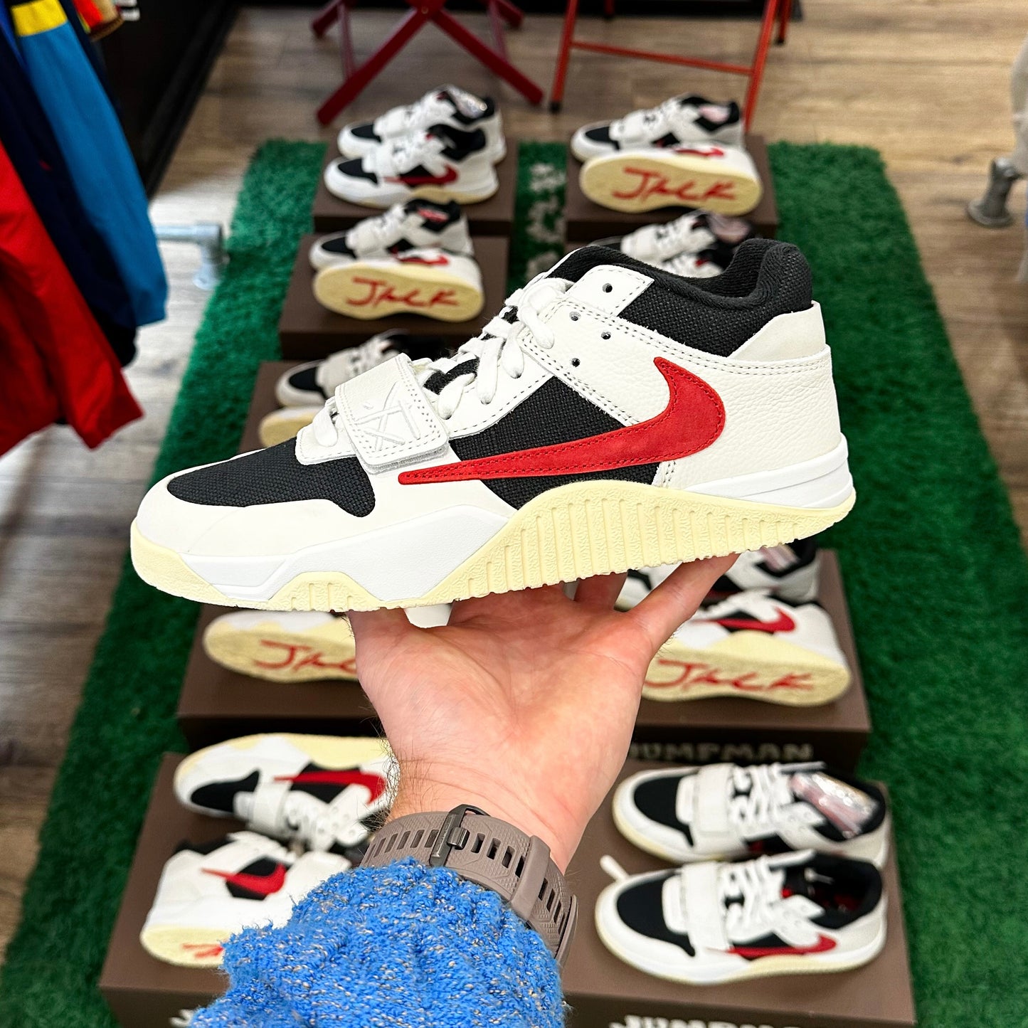 Jordan Jumpman Jack TR Travis Scott University Red by Travis Scott in Shoes. Available at KershKicks for £675.00. A must-have for fans of Travis Scott looking to elevate their style with this Shoes.
