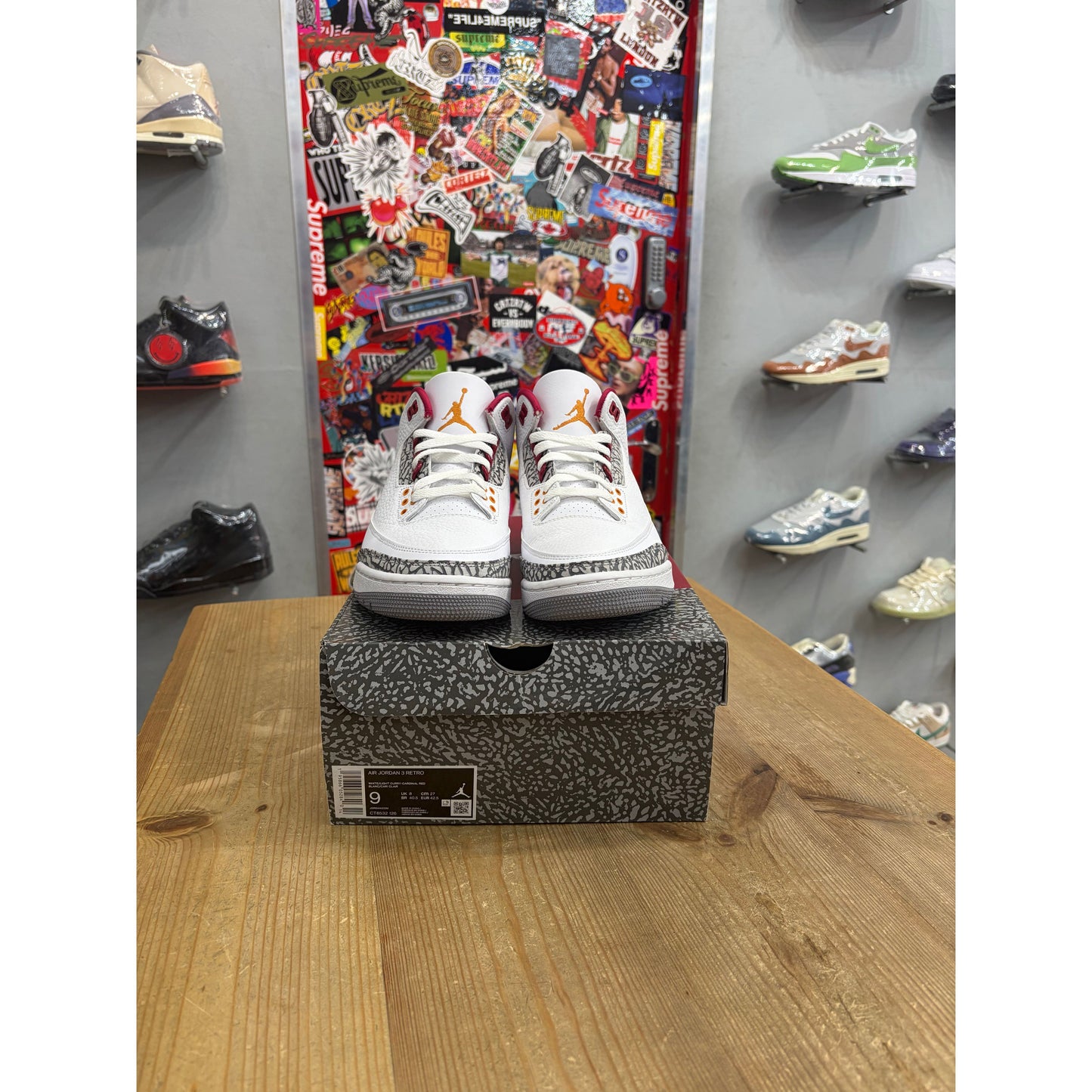 Jordan 3 Retro Cardinal Red UK 8