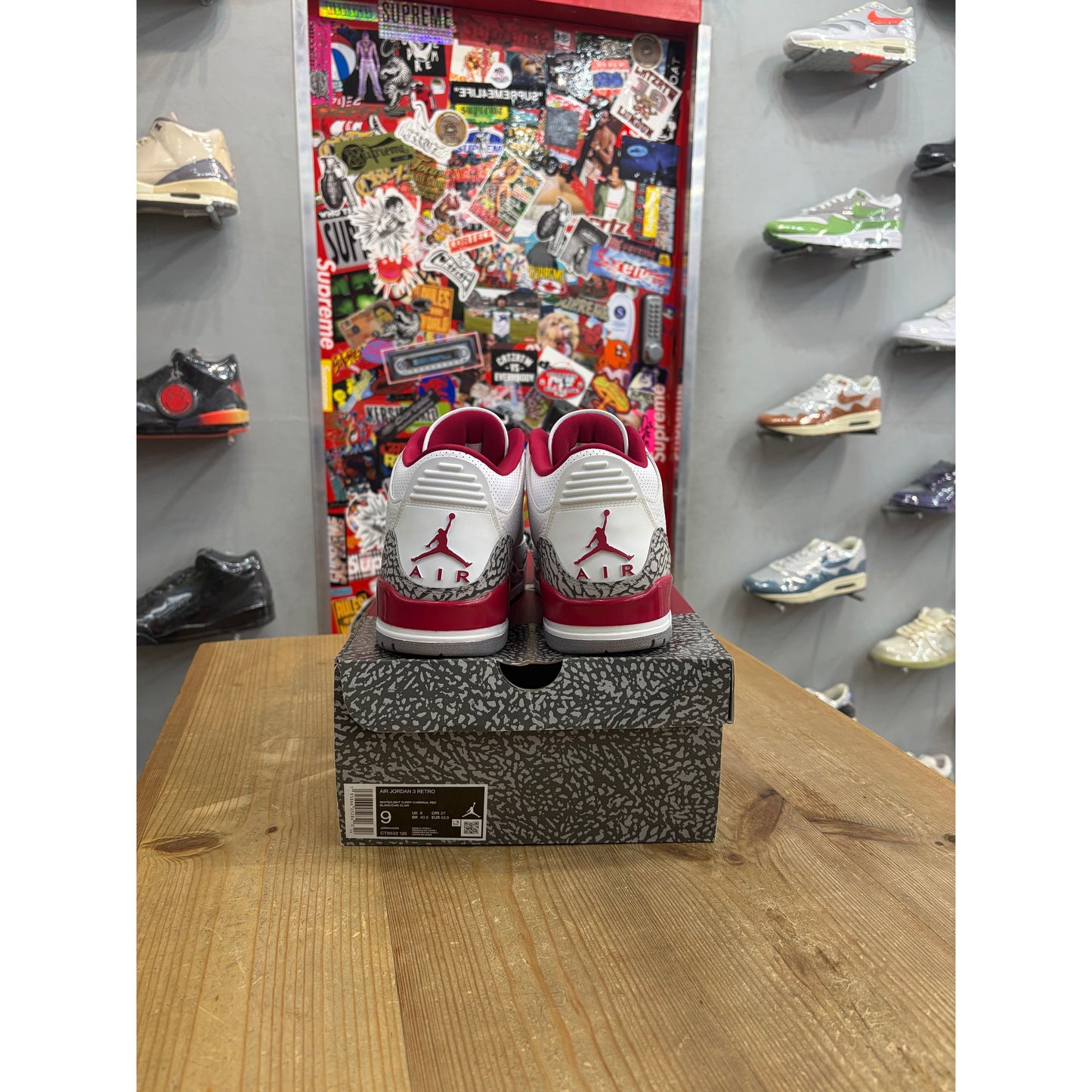 Jordan 3 Retro Cardinal Red UK 8