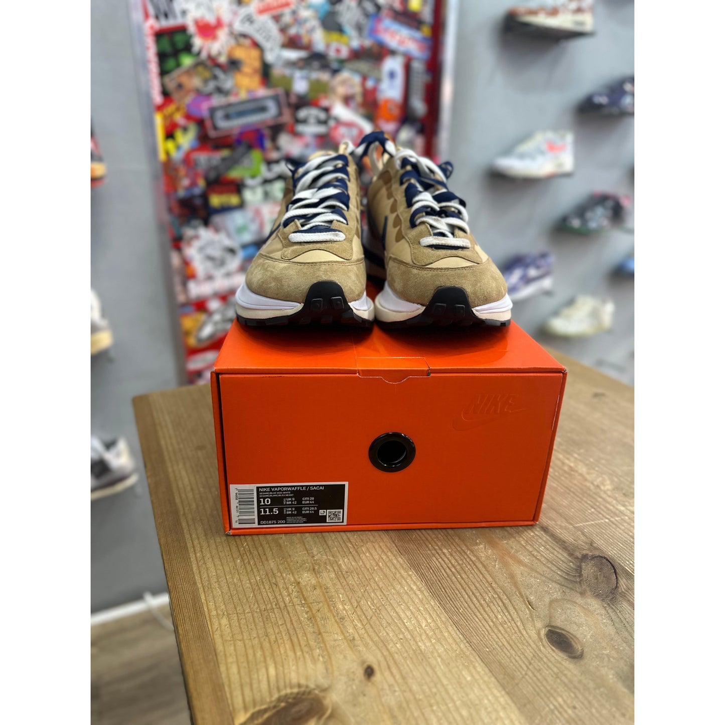 Nike Vaporwaffle sacai Sesame Blue Void UK 9