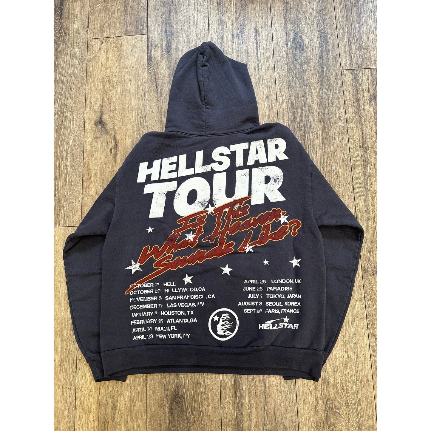 Hellstar Records Hoodie Washed Black by Hellstar from £275.00