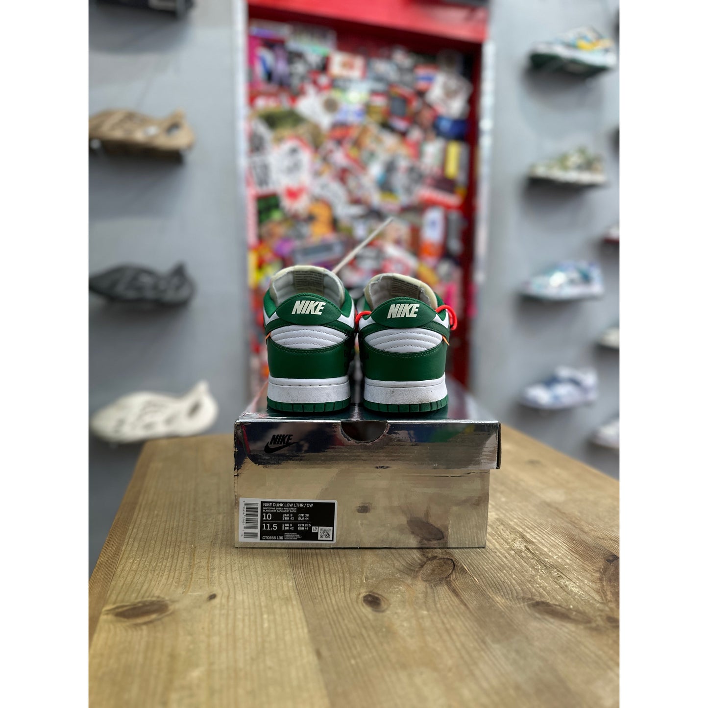 Nike Dunk Low Off-White Pine Green UK 9