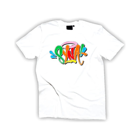 Syna World Glastonbury T-Shirt White by SYNA in Clothing. Available at KershKicks for £85.00. A must-have for fans of SYNA looking to elevate their style with this T-Shirt.