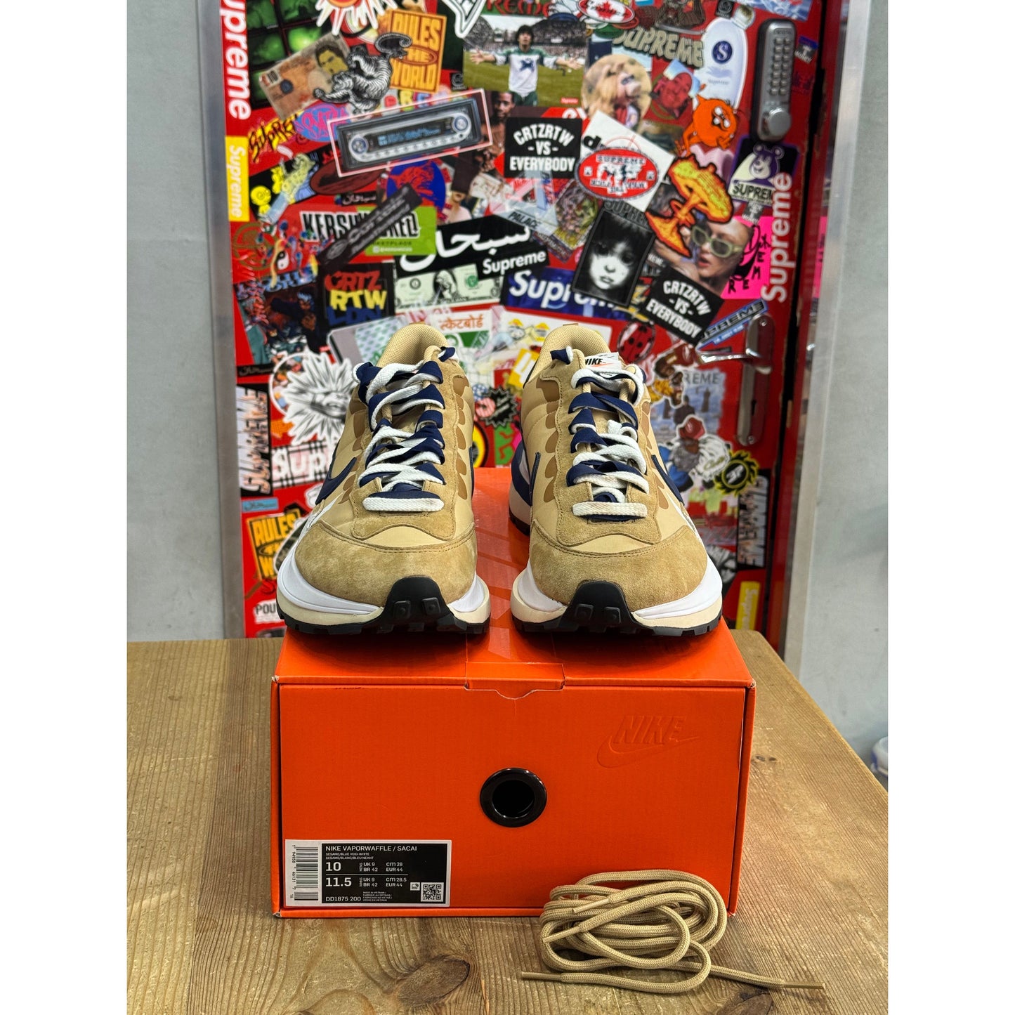 Nike Vaporwaffle sacai Sesame Blue Void UK 9.