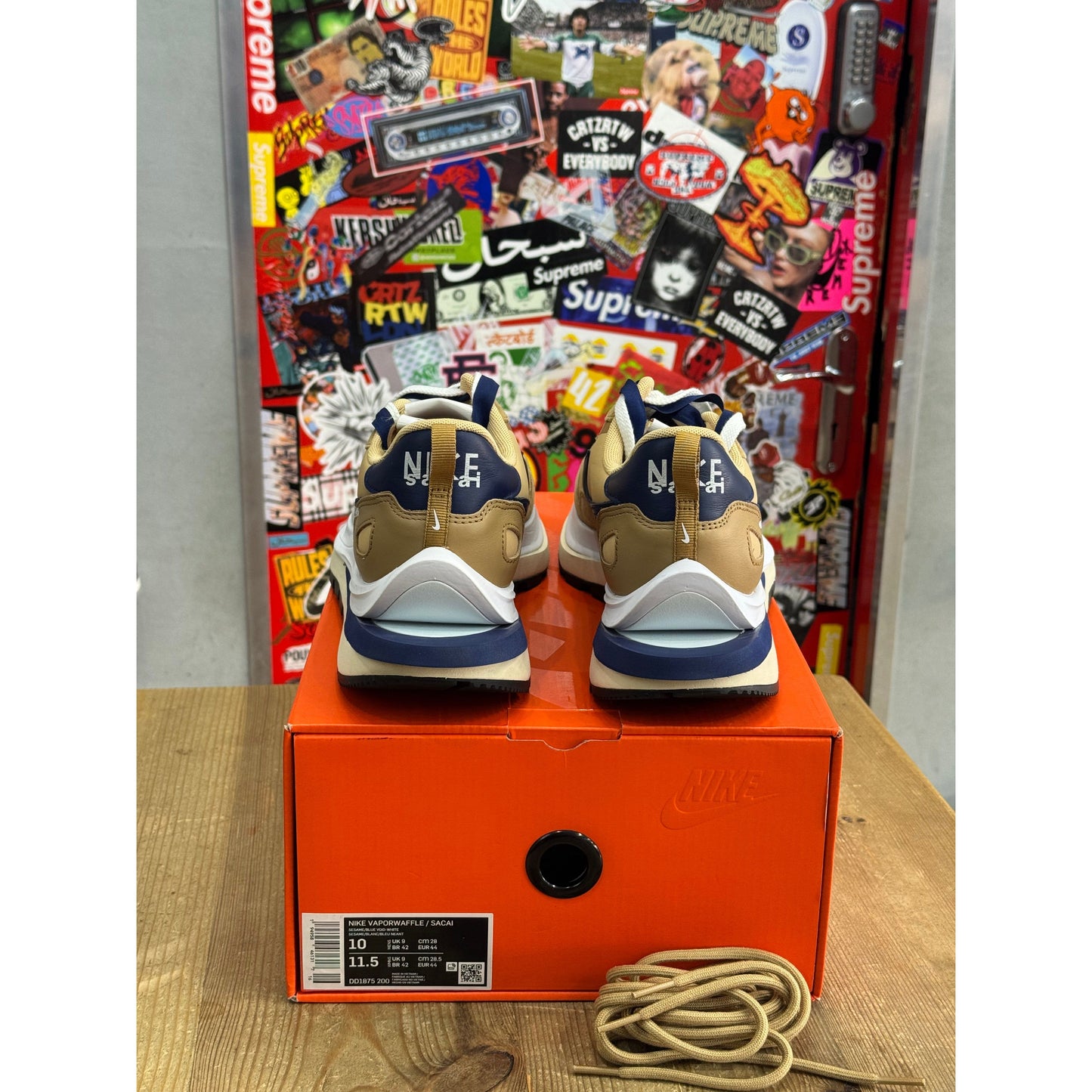 Nike Vaporwaffle sacai Sesame Blue Void UK 9.
