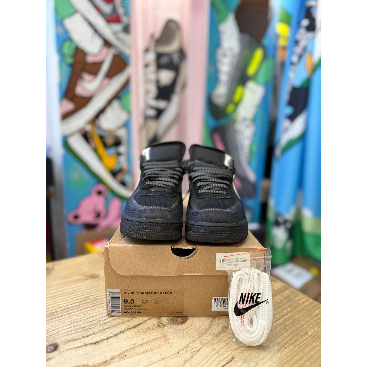 Nike Air Force 1 Low Off White Black UK 8.5