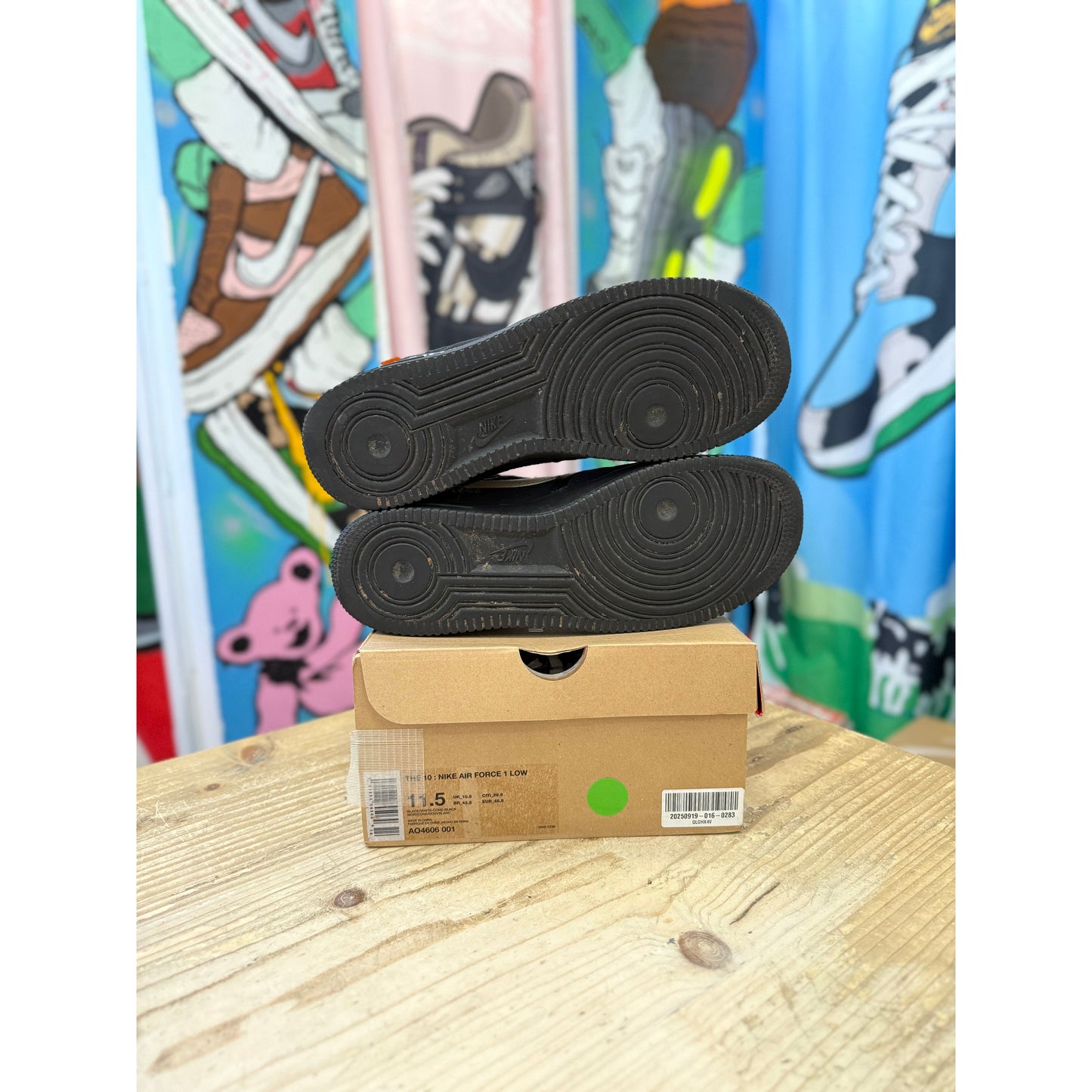 Nike Air Force 1 Low Off White Black UK 10.5