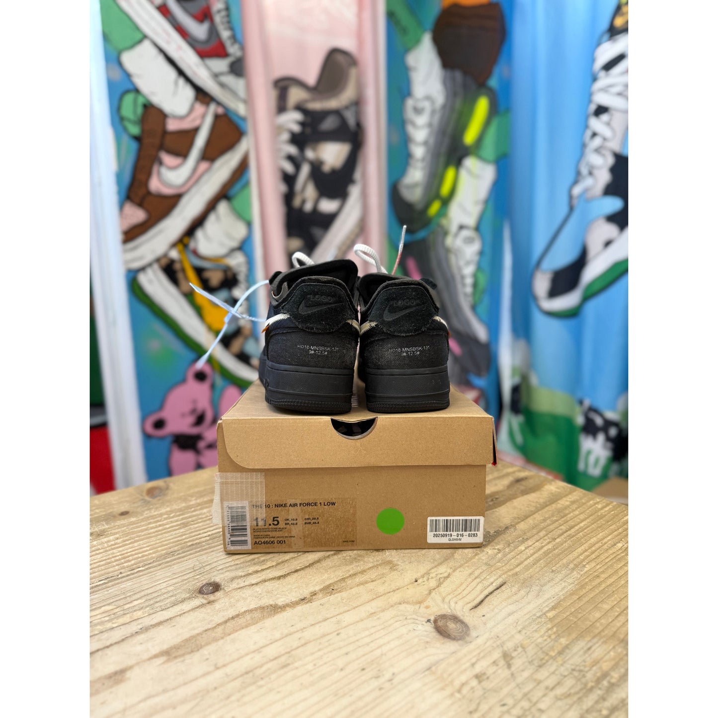 Nike Air Force 1 Low Off White Black UK 10.5