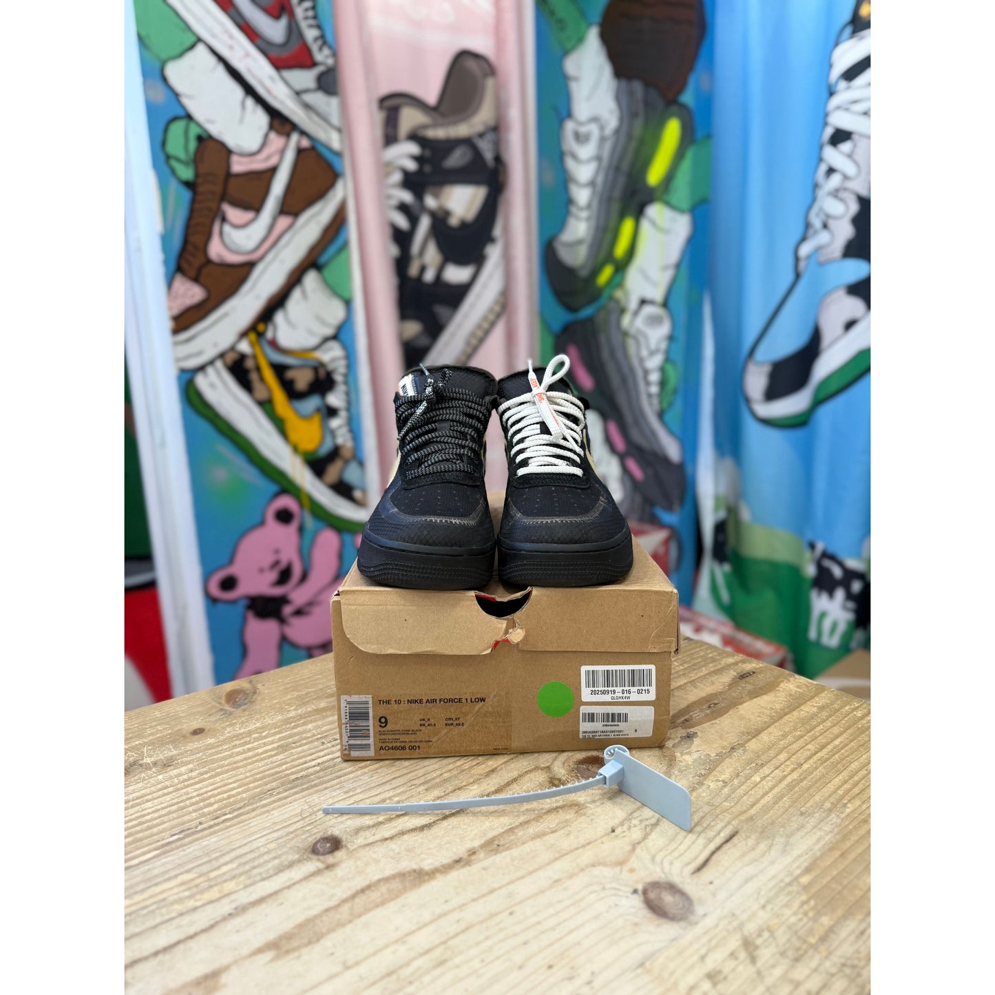 Nike Air Force 1 Low Off White Black UK 8