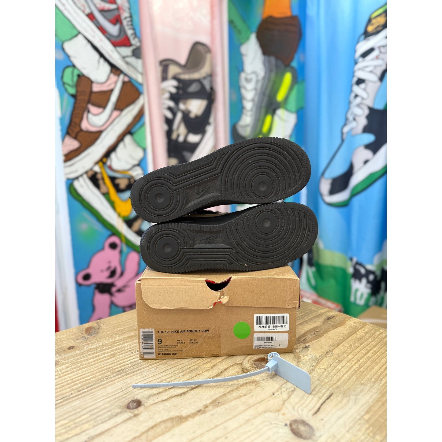 Nike Air Force 1 Low Off White Black UK 8