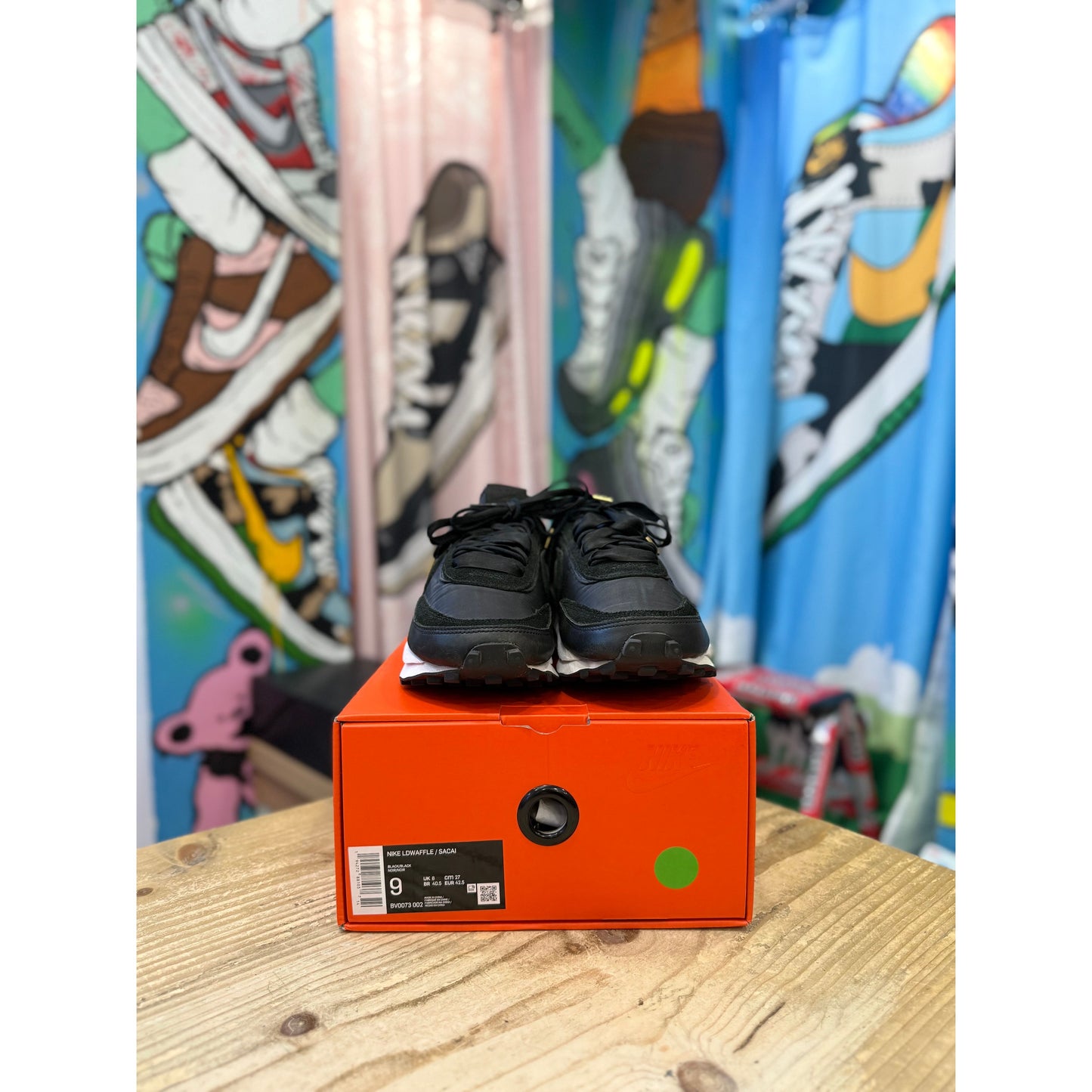 Nike Sacai LDWaffle Black Nylon UK 8