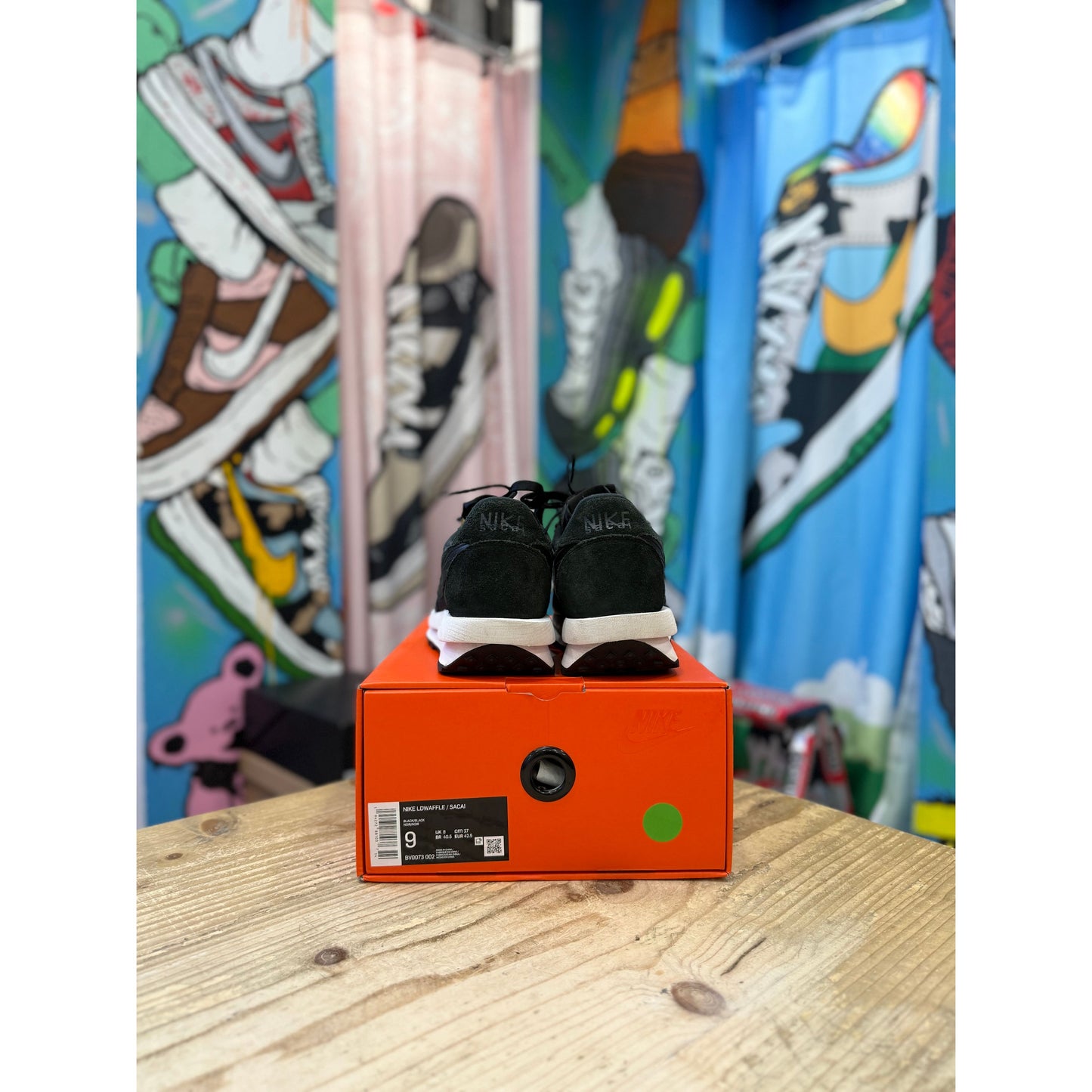 Nike Sacai LDWaffle Black Nylon UK 8