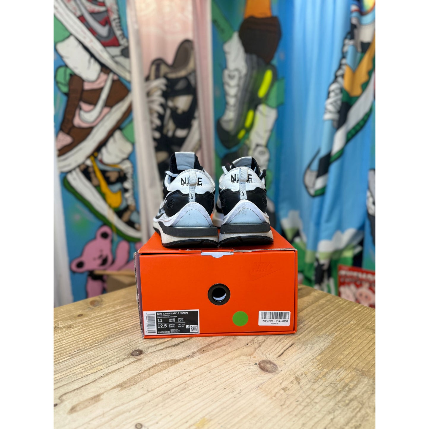Nike Sacai Vapourwaffle Black White UK 10