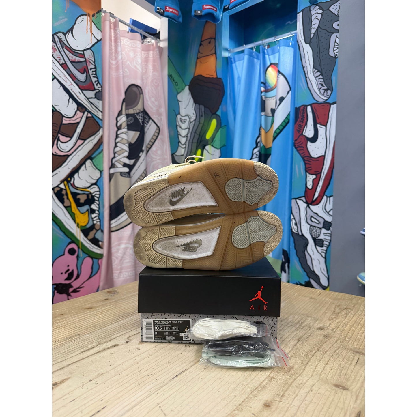 Jordan 4 Off White Sail UK 8,
