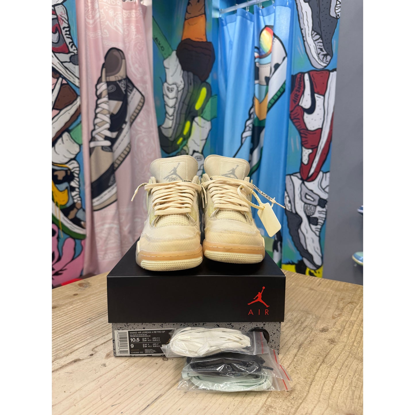 Jordan 4 Off White Sail UK 8,