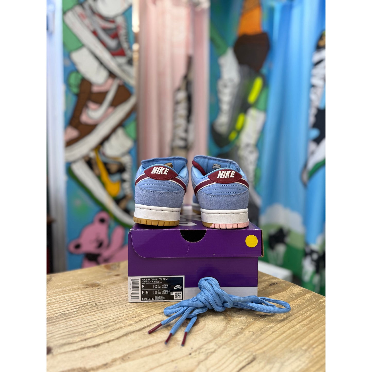 NIKE SB DUNK LOW VALOUR BLUE TEAM MAROON UK 7