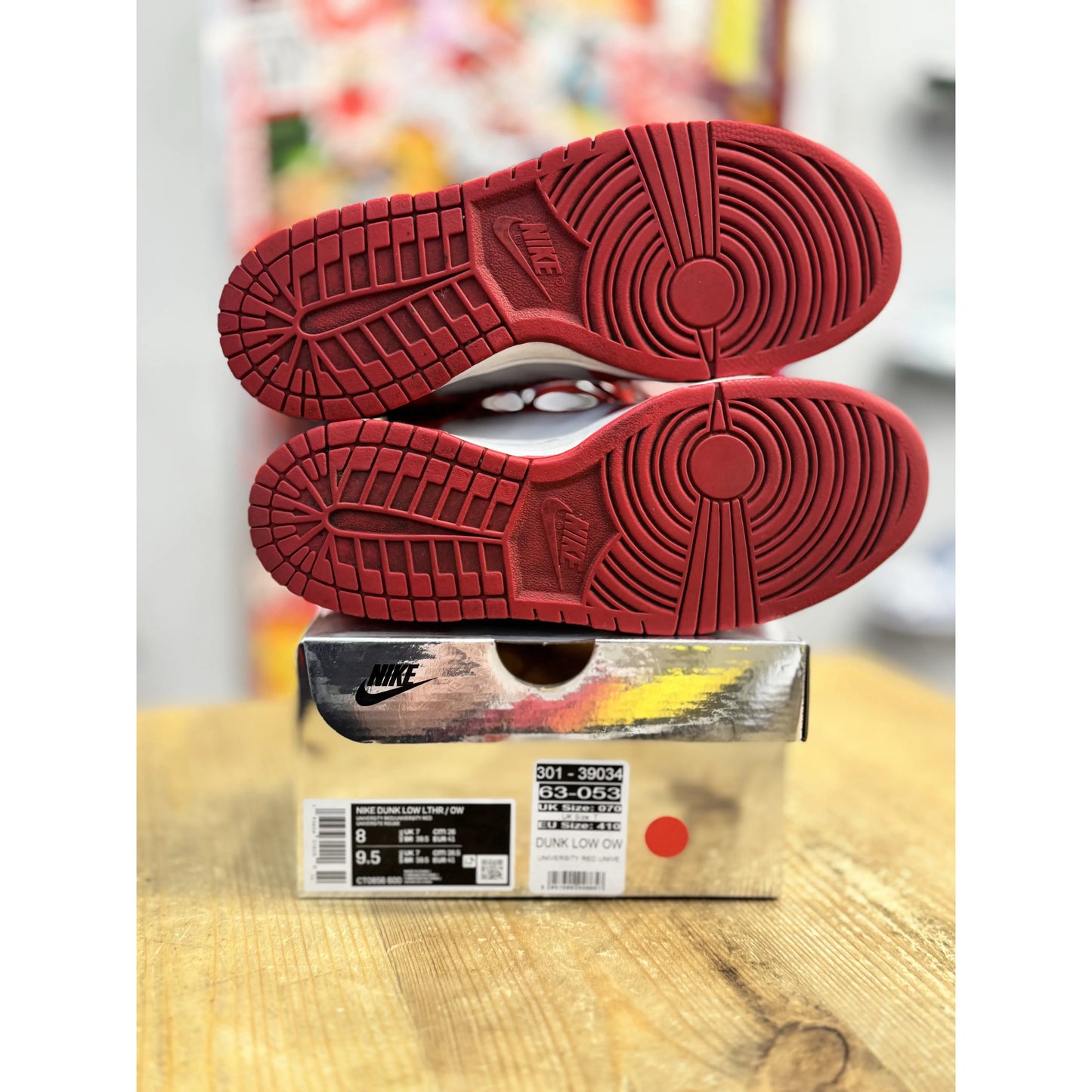 Nike Dunk Low Off-White University Red UK 7
