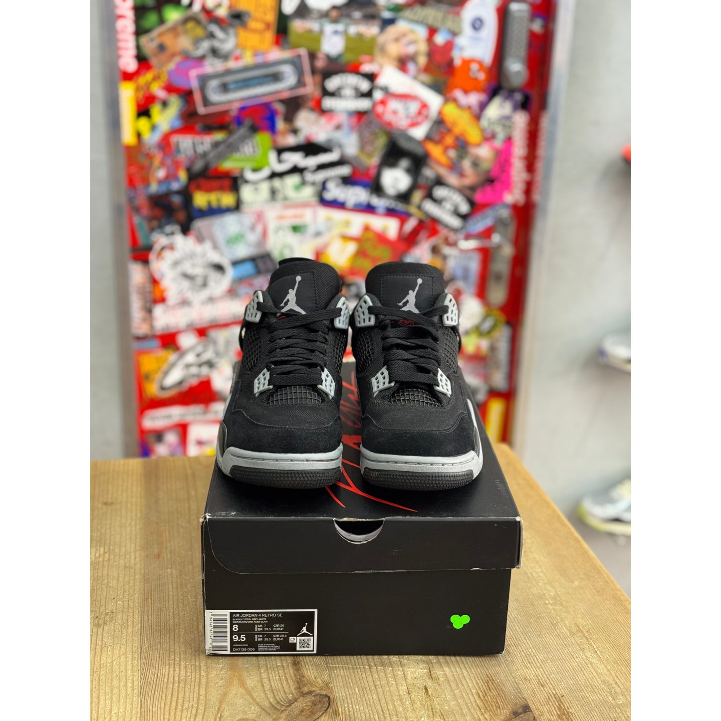 Jordan 4 Retro Black Canvas UK 7.