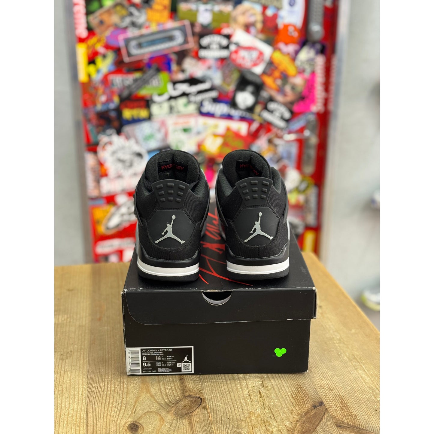 Jordan 4 Retro Black Canvas UK 7.