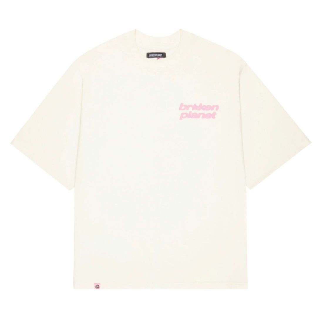 Broken Planet Star Logo T-Shirt Vanila White/Pink