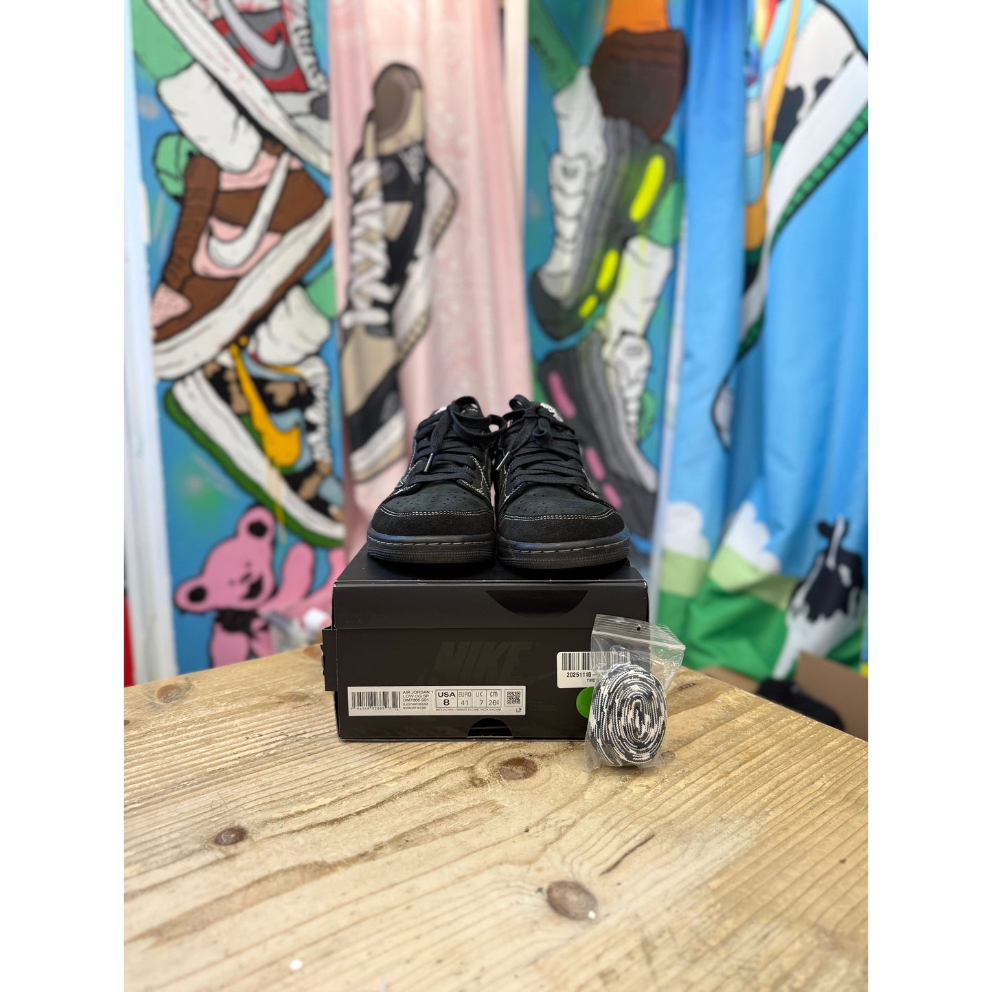 Jordan 1 Low Travis Scott Black Phantom UK7.