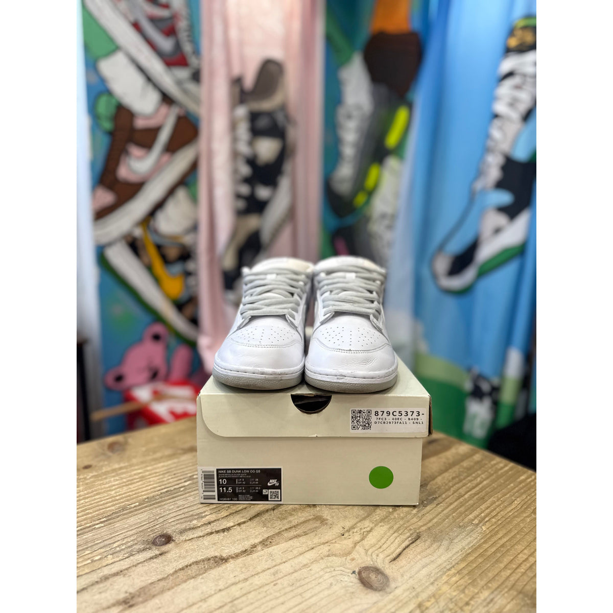 Nike SB Dunk Low Supreme 94 White Metallic Silver UK 9