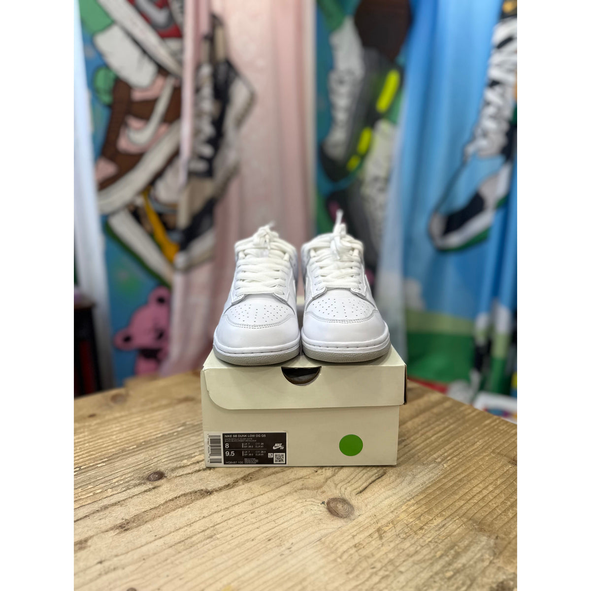 Nike SB Dunk Low Supreme 94 White Metallic Silver UK 7