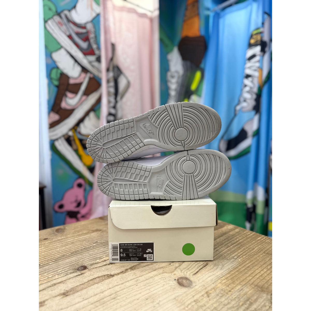 Nike SB Dunk Low Supreme 94 White Metallic Silver UK 7