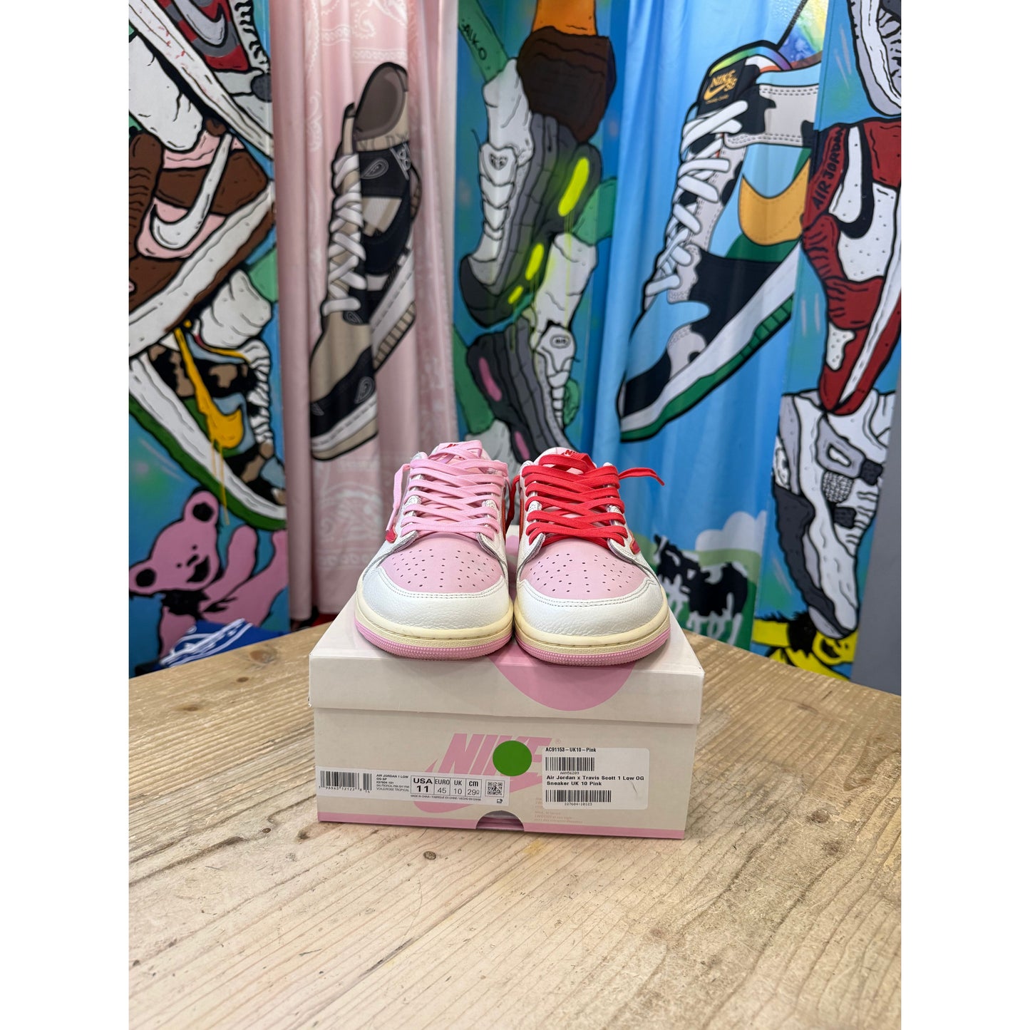 Jordan 1 Low Travis Scott Sail Tropical Pink UK10