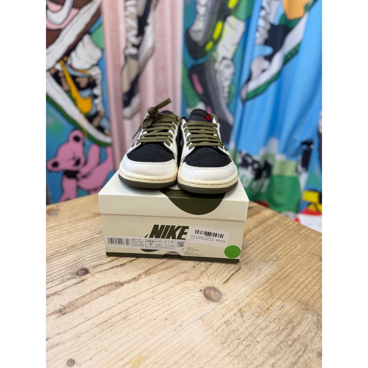 Jordan 1 Low Travis Scott Olive (W) UK5