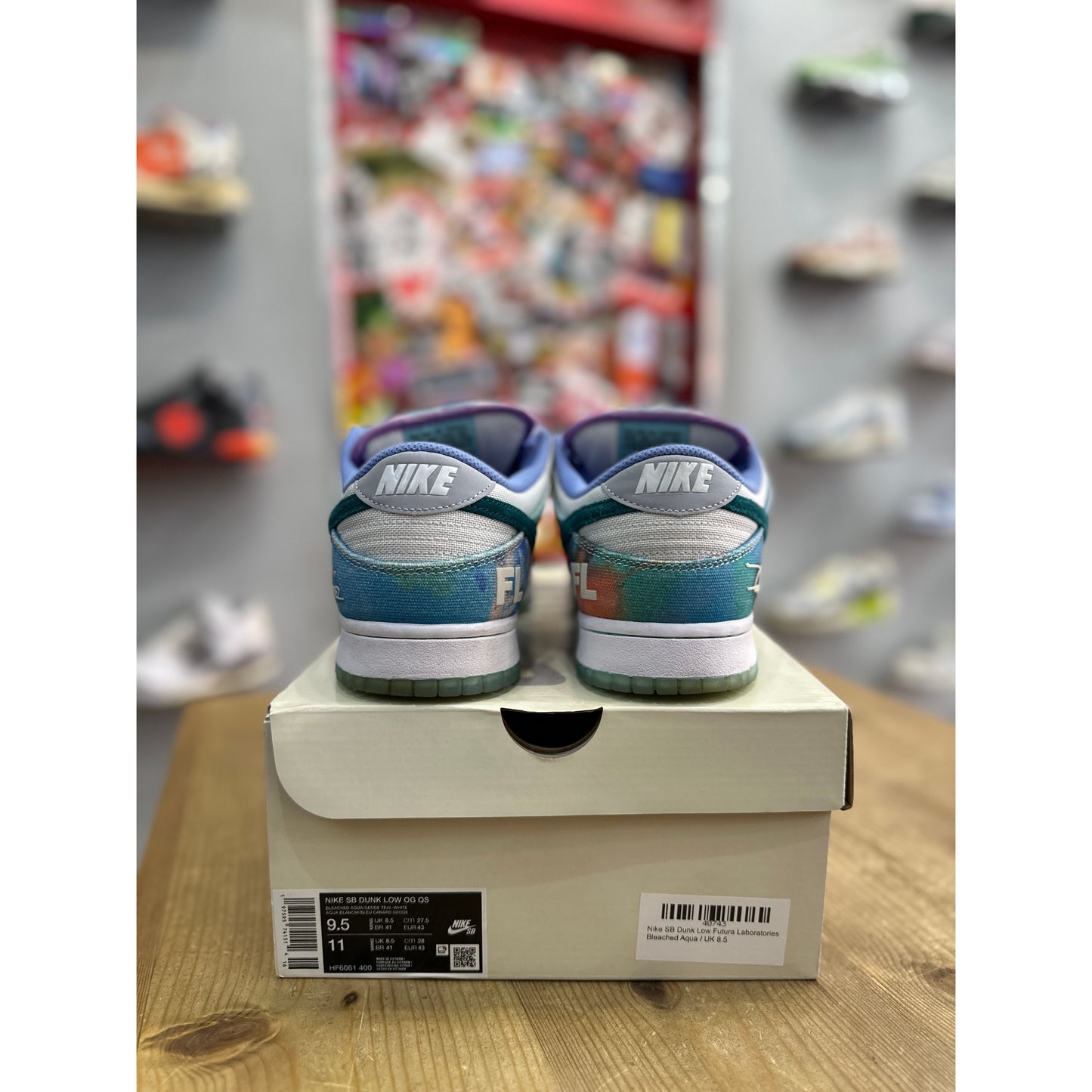 Nike SB Dunk Low Futura Laboratories Bleached Aqua UK 8.5