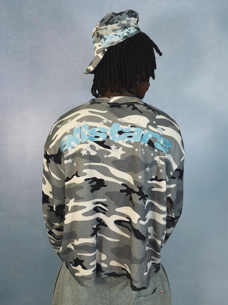 BROKEN PLANET GREY STAR CAMO WAFFLE LONG SLEEVE