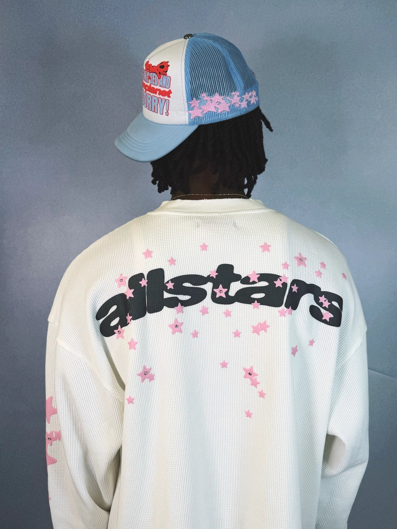BROKEN PLANET VANILLA WHITE ALLSTARS WAFFLE LONG SLEEVE