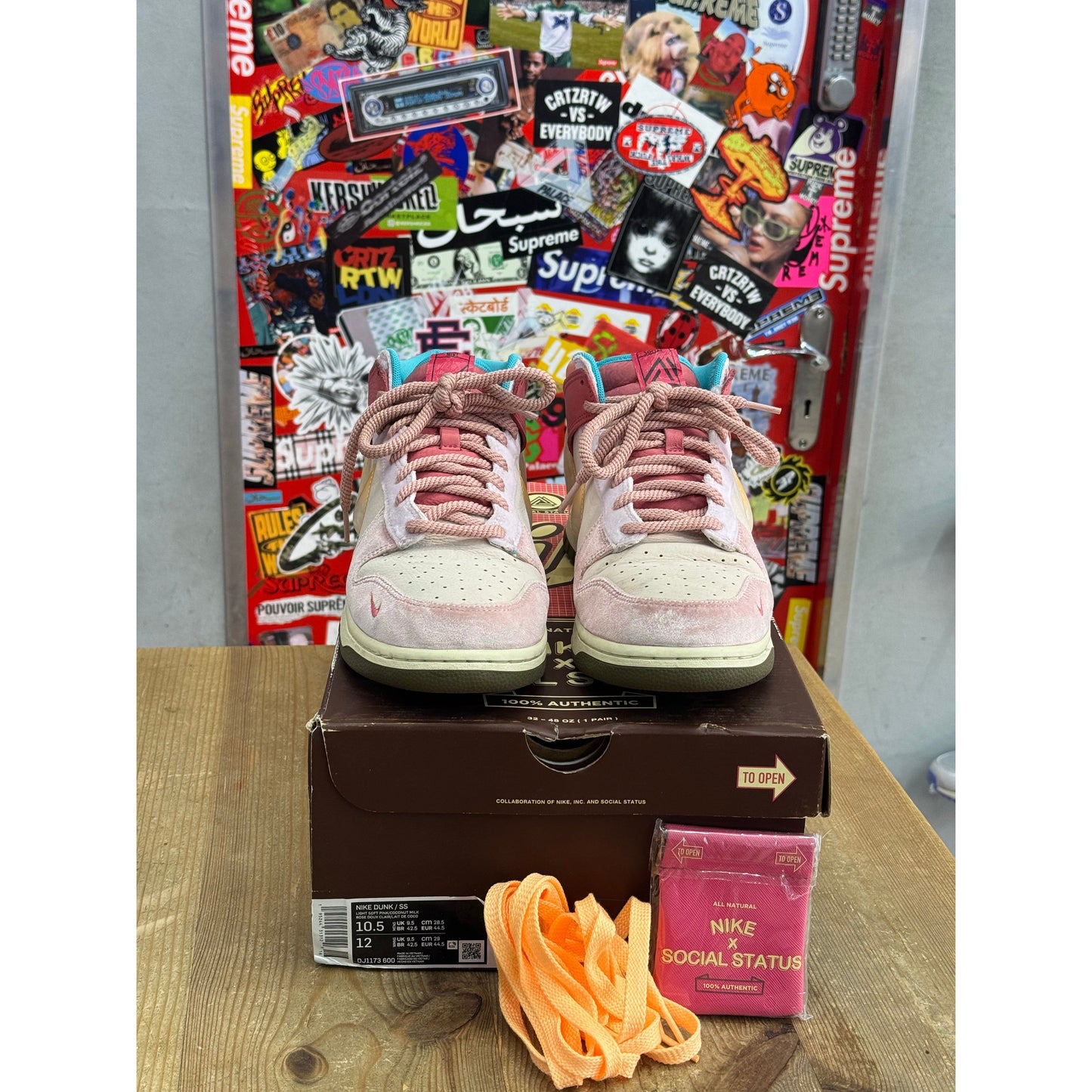 Nike Dunk Mid Social Status Free Lunch Strawberry Milk UK 9.5