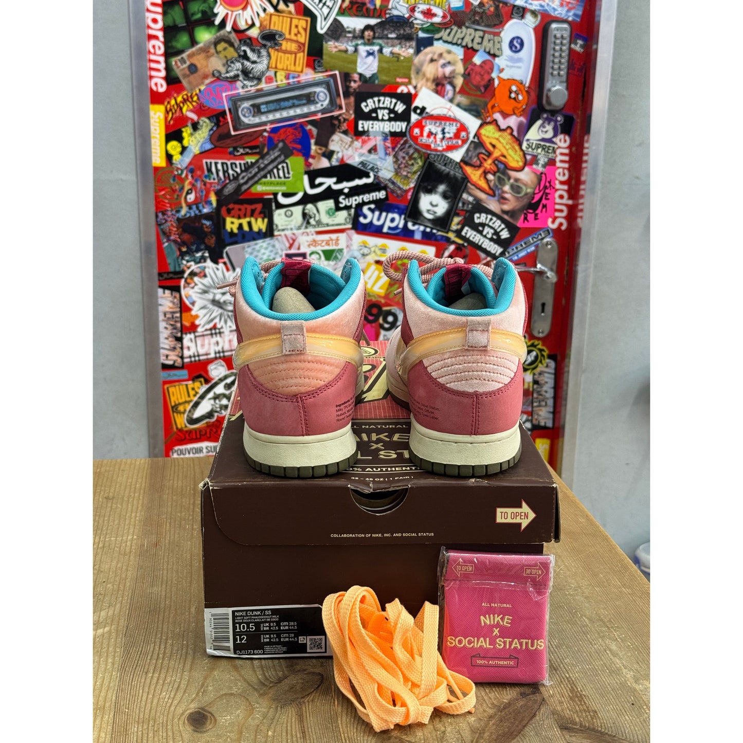 Nike Dunk Mid Social Status Free Lunch Strawberry Milk UK 9.5