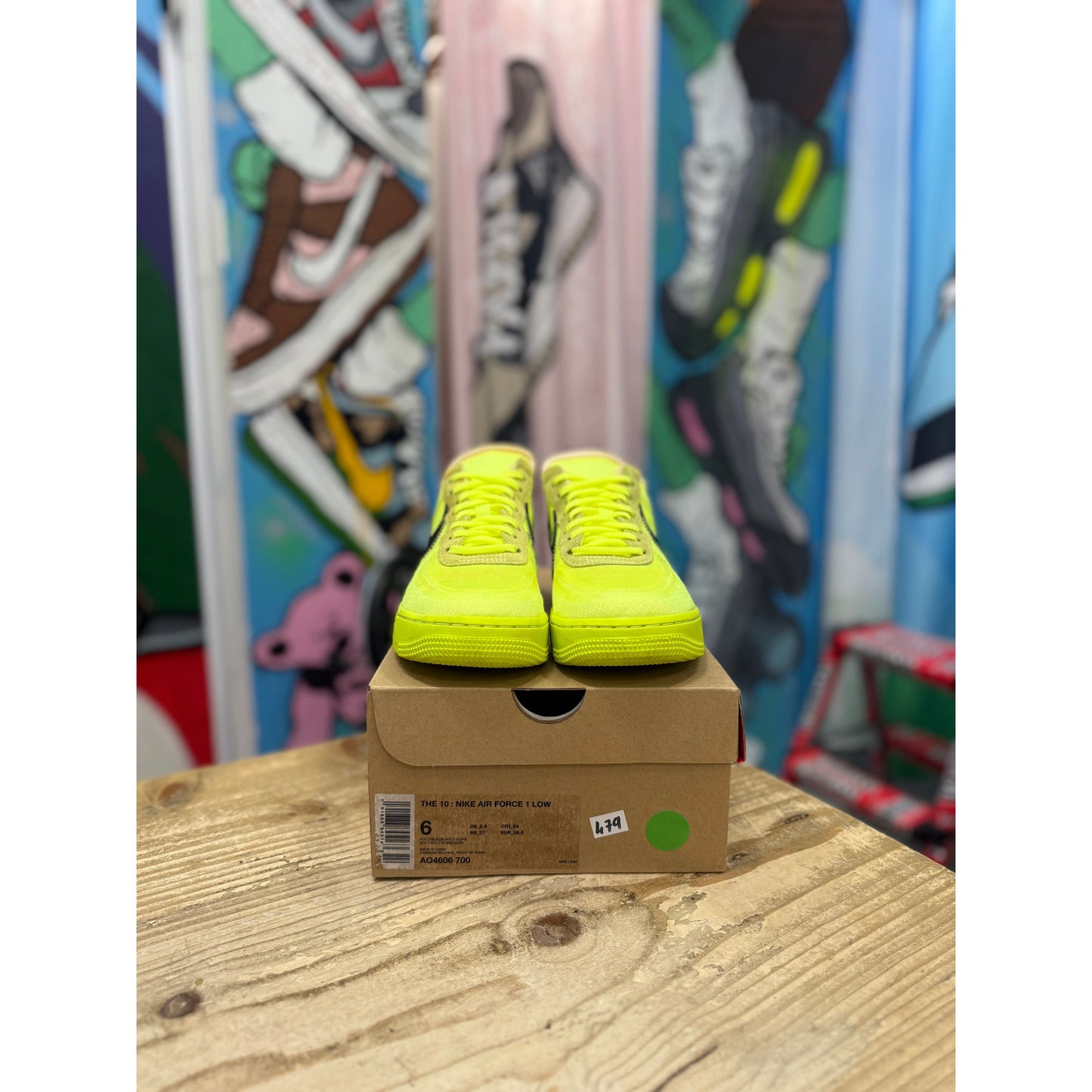 Nike Air Force 1 Low Off White Volt UK 5.5