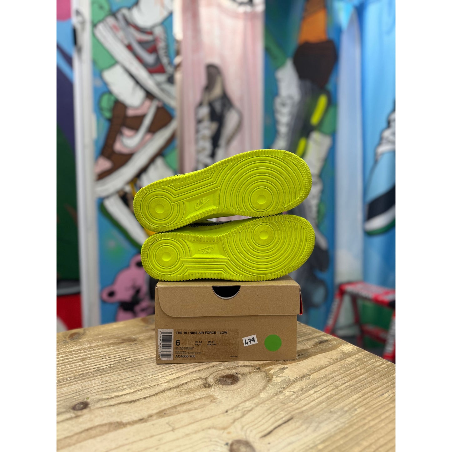 Nike Air Force 1 Low Off White Volt UK 5.5