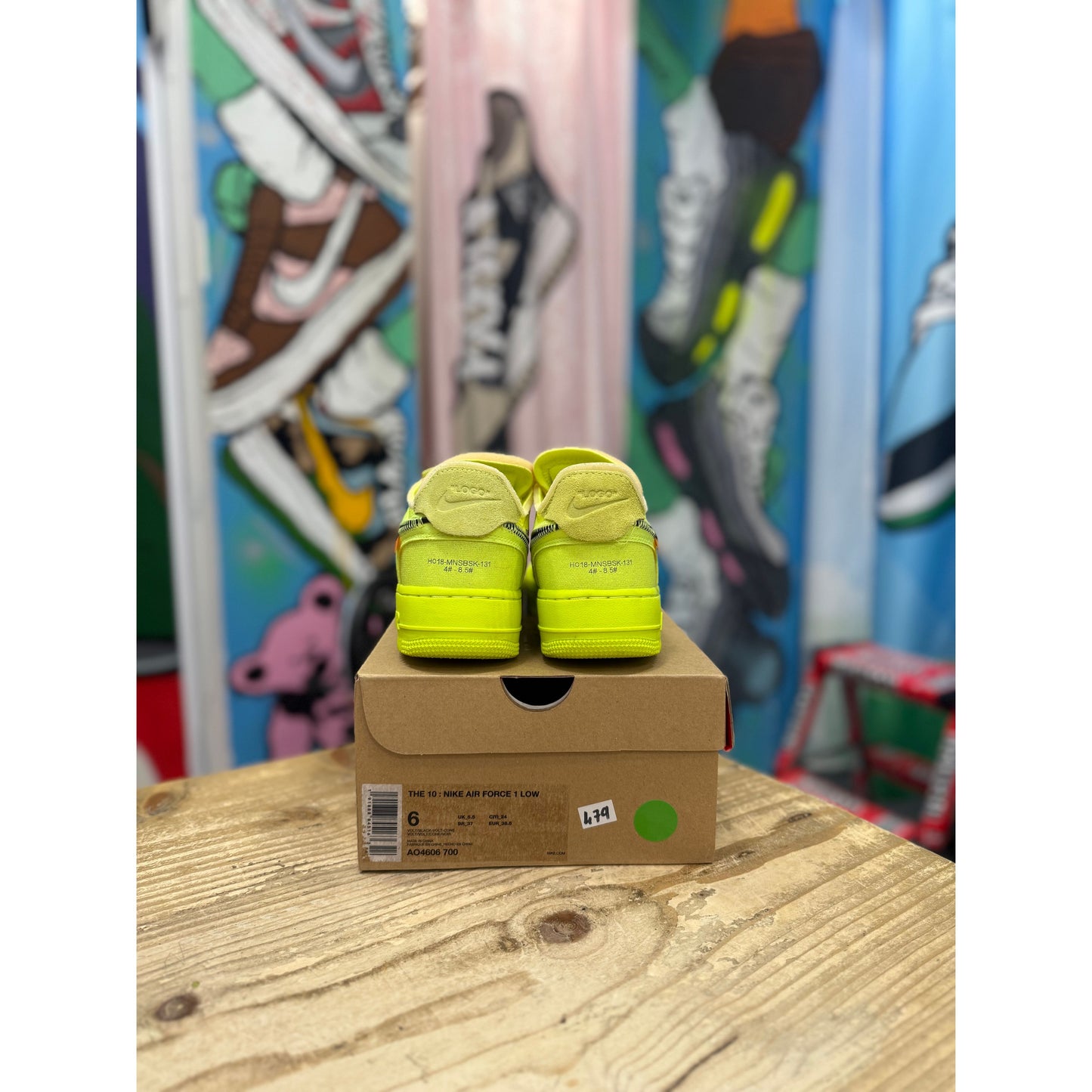 Nike Air Force 1 Low Off White Volt UK 5.5