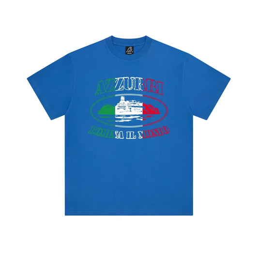 Corteiz Italy Alcatraz Tee Royal Blue