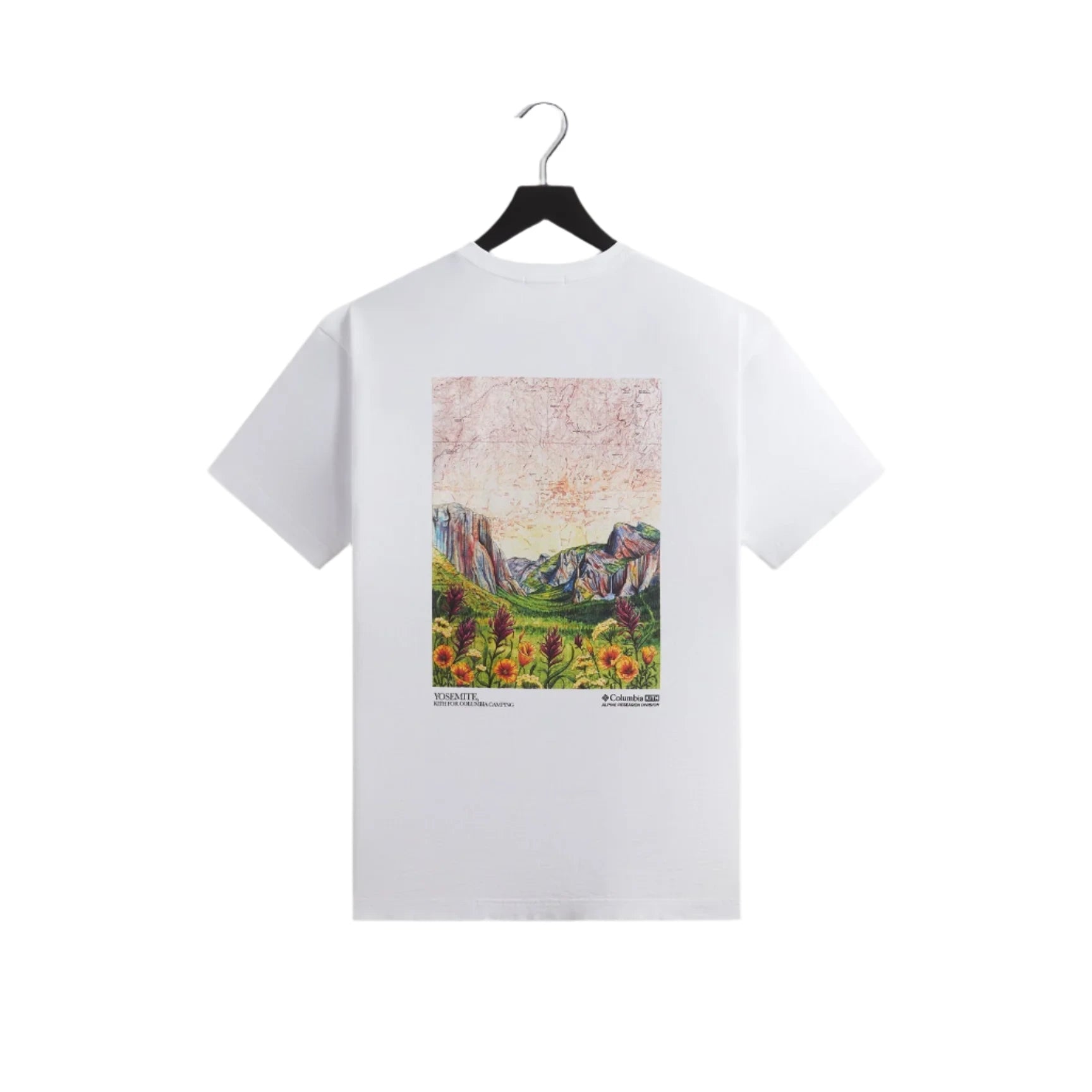 Kith x Columbia Yosemite Classic Logo Tee White by Kith in Uncategorized. Available at KershKicks for £100.00. A must-have for fans of Kith looking to elevate their style with this T-Shirt.