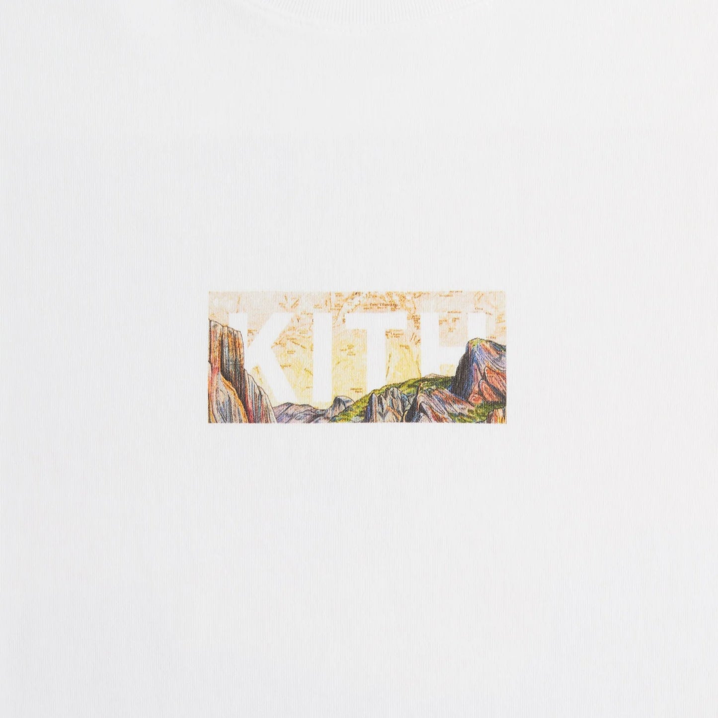 Kith x Columbia Yosemite Classic Logo Tee White by Kith in Uncategorized. Available at KershKicks for £100.00. A must-have for fans of Kith looking to elevate their style with this T-Shirt.