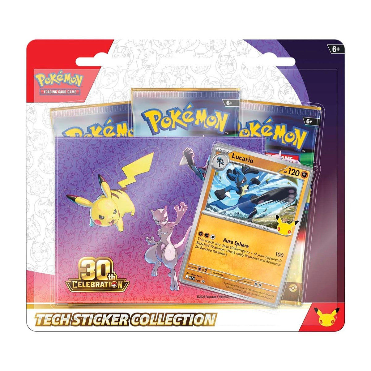 2026 Pokémon Mega Evolution 30th Celebration Tech Sticker Collection : Lucario Promo