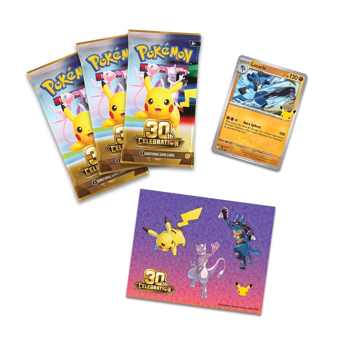 2026 Pokémon Mega Evolution 30th Celebration Tech Sticker Collection : Lucario Promo