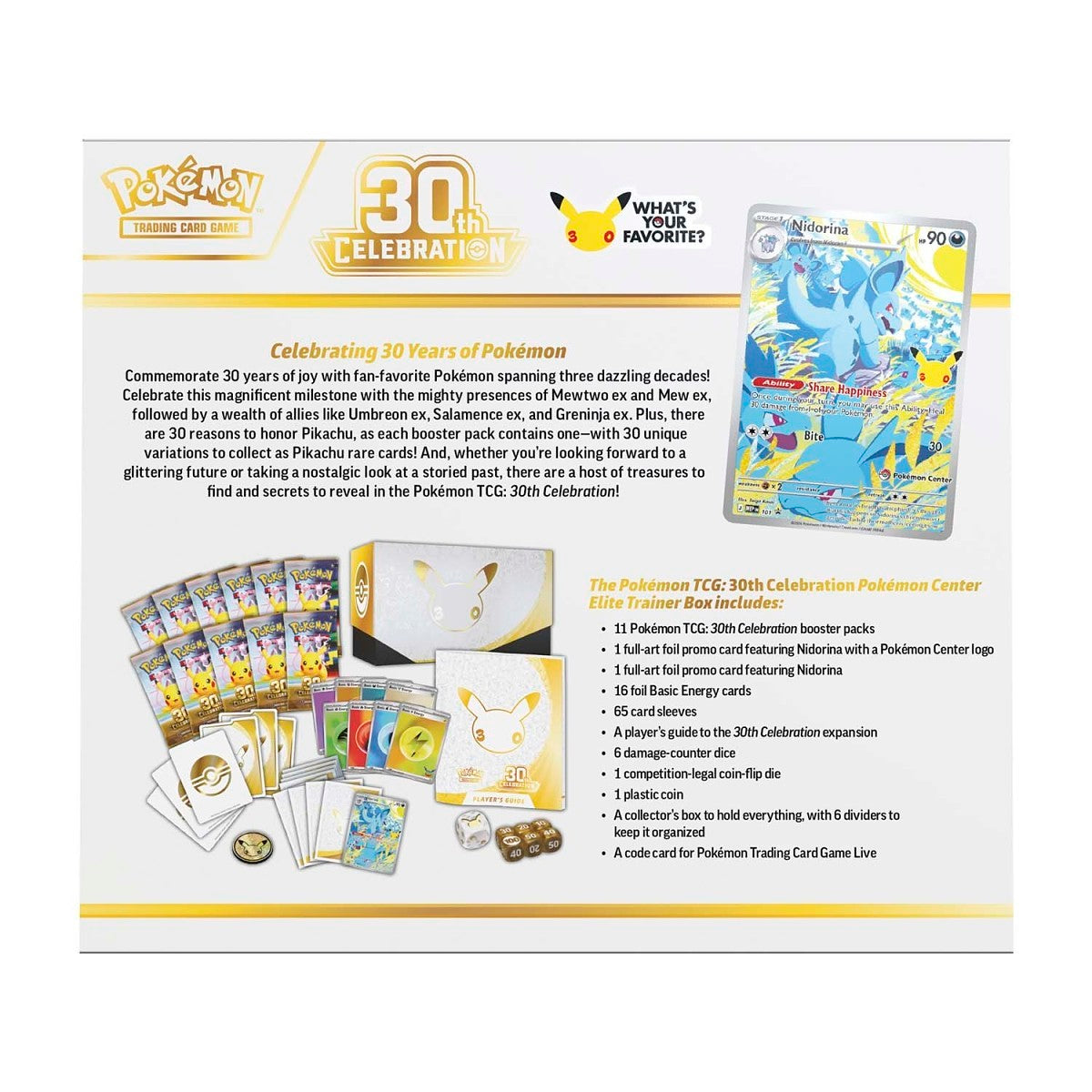 2026 Pokémon Mega Evolution 30th Celebration Pokemon Center Elite Trainer Box
