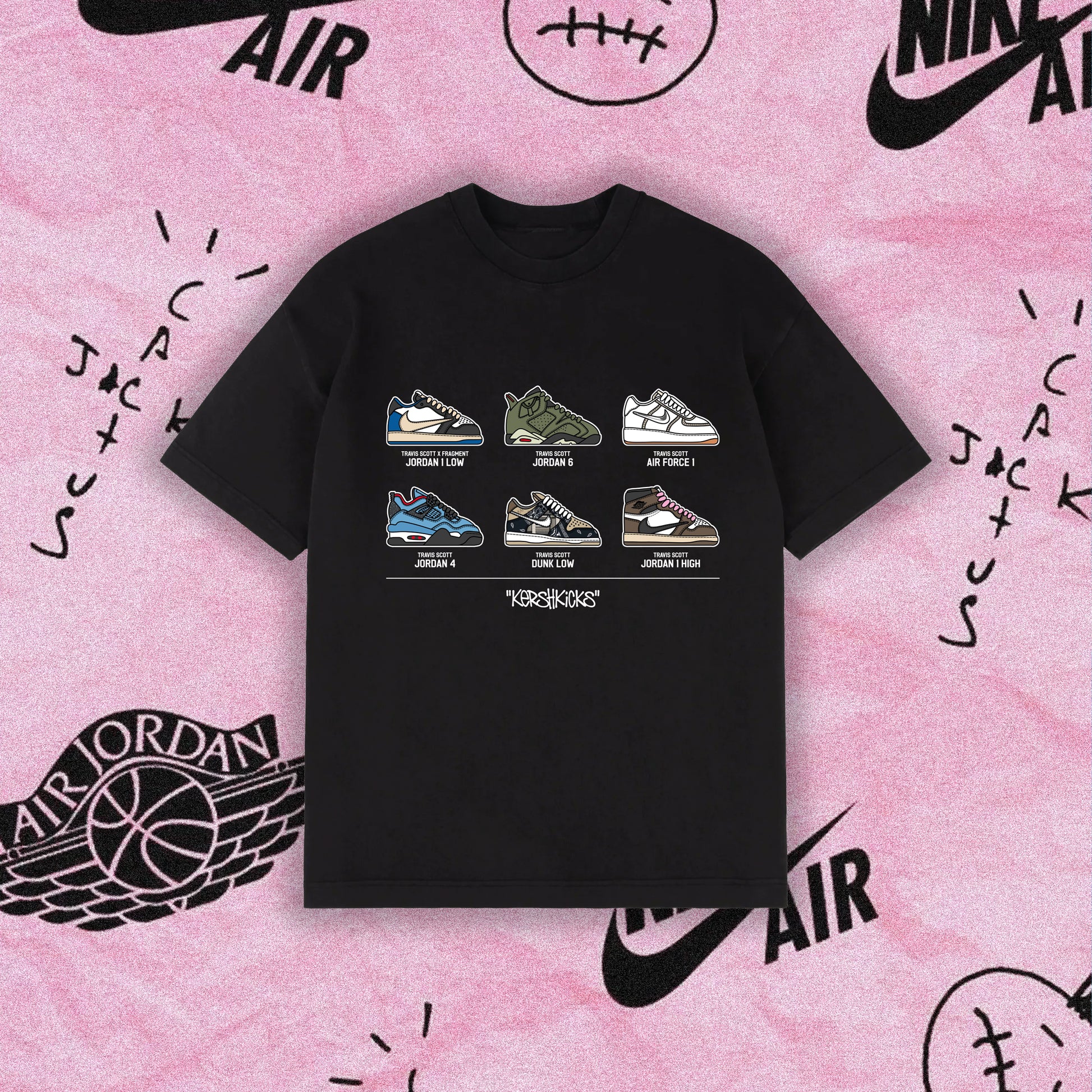 Travis Rotation Tee Black by Travis Scott in Uncategorized. Available at KershKicks for £35.00. A must-have for fans of Travis Scott looking to elevate their style with this T-Shirt.