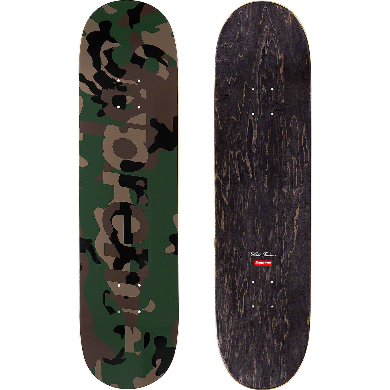 Supreme Camo Logo Skateboard Deck Woodland from Supreme