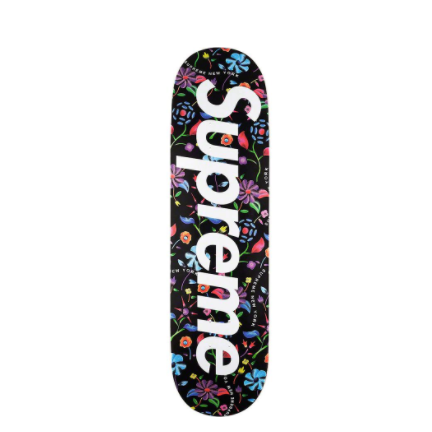 Supreme Airbrushed Floral Skateboard Black