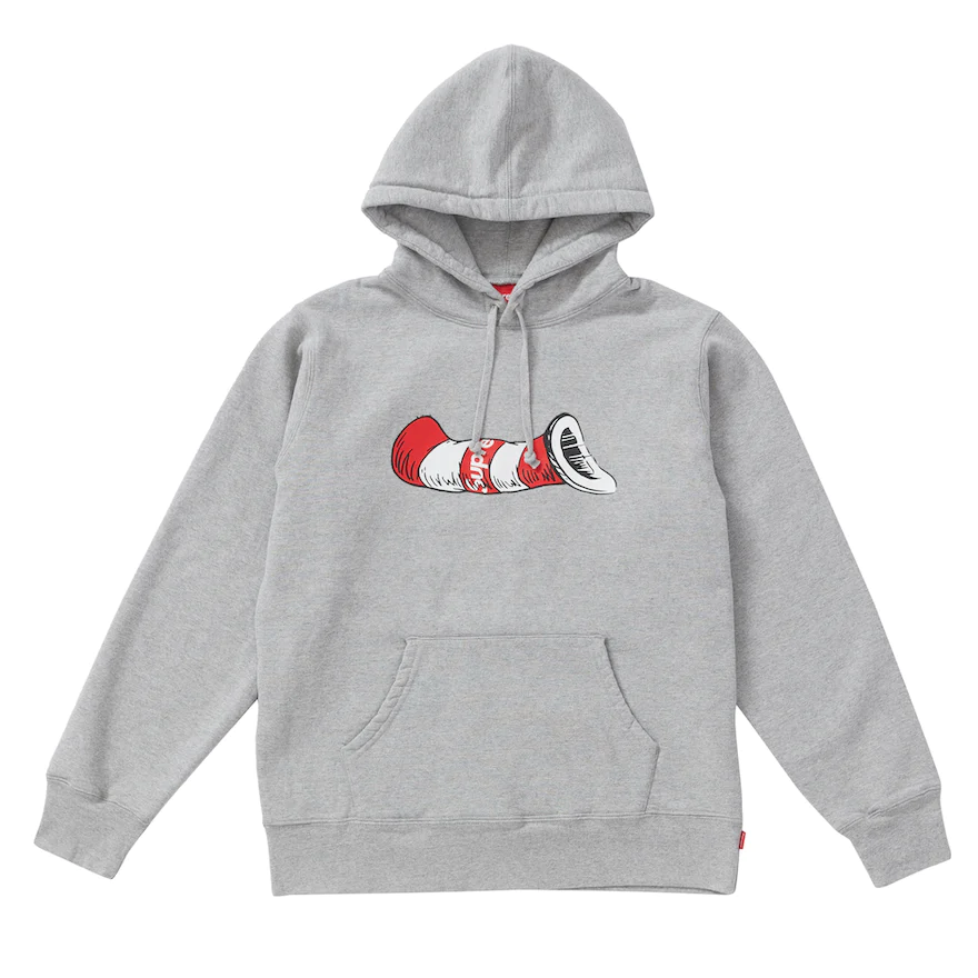 Supreme Cat in the Hat Hooded Sweatshirt Heather Grey